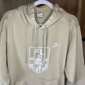 Nike Men's Beige Hoodie with Front FL 2023 Logo